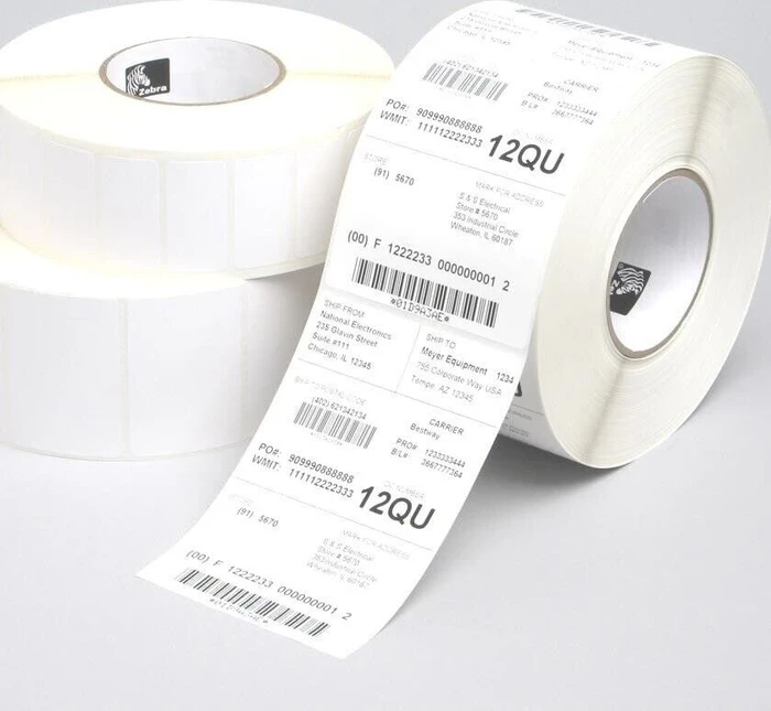 Zebra Thermoetiketten Z-Perform 1000T, 76x38mm, weiß, unbeschichtet, 6er-Pack (21804 Etiketten)
