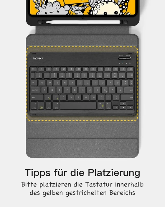 Inateck Tastatur Hülle für iPad Air 6 11"/iPad Air 5/iPad 10/iPad Pro 11", schwarz, DE