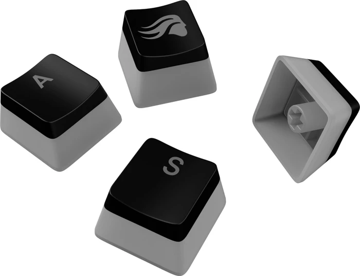 Glorious Aura V3 Keycaps, Kunststoff (PBT) Double-Shot, schwarz/transparent, 131 Tasten, ISO-DE