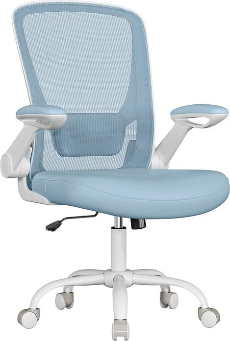 Songmics Bürostuhl ergonomisch mit Amrlehnen, nebelblau