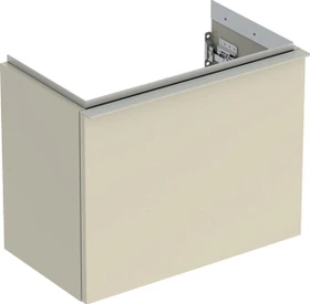 Geberit iCon Unterschrank für Handwaschbecken mit einer Schublade 52cm, Korpus und Front: sand-grau/lackiert hochglänzend, Griff: sand-grau/pulverbeschichtet matt