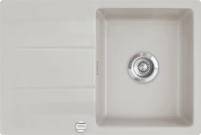 systemceram Genea 75 F Einbau Becken reversibel mit Ablauffernbedienung alu