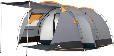 CampFeuer Super+ Familienzelt grau/schwarz/orange