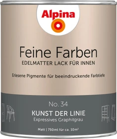 Alpina Farben Feine Farben Lack No. 34 Kunst derlinie innen graphitgrau edelmatt, 750ml