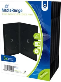 MediaRange DVD-Hülle für 2 Discs, schwarz, 5er Pack