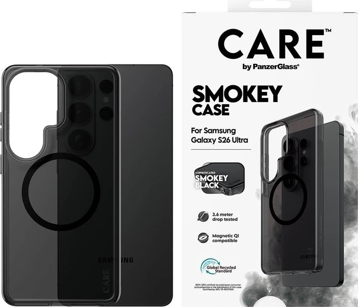 PanzerGlass Care Urban Explorer Case Smokey w. Black Qi für Samsung Galaxy S26 Ultra
