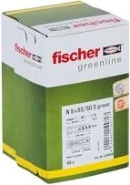 fischer N Green 6x80/50 S Nageldübel Schrauben/Dübel-Sortiment, 45 Stück