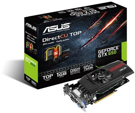 ASUS GeForce GTX 650 DirectCU TOP, GTX650-DCT-1GD5, 1GB GDDR5, VGA, 2x DVI, HDMI