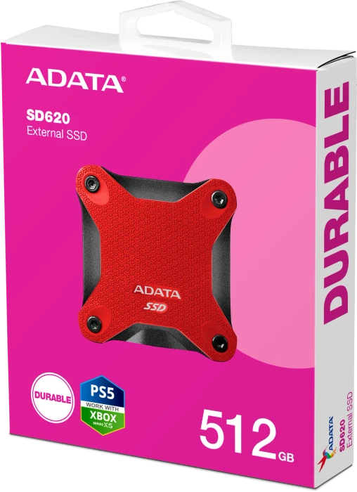 ADATA SD620, rot, 512GB, USB 3.0 Micro-B