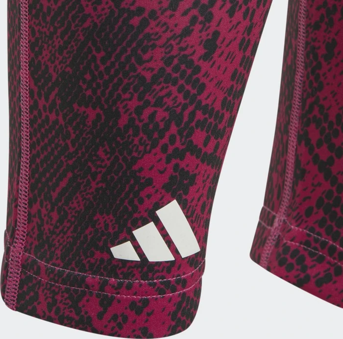 adidas Aeroready Animal-Print Optime High-Rise Pocket Hose 7/8 semi lucid fuchsia/carbon/white (Junior)