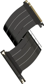 LinkUP AVA5 Riser Kabel, rechts gerichtet, gewinkelt, PCIe 5.0, 400mm, schwarz