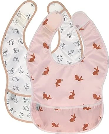 Lässig Lätzchen mit Auffangschutz Little Forest Hase, 2 Stück