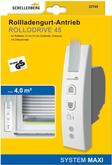 Schellenberg Rollodrive 45, 23mm, 2.5Nm Drehmoment, elektrischer Gurtwickler