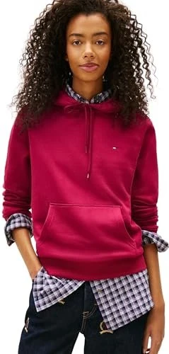 Tommy Hilfiger Flag Embroidery Fleece Drawstring Hoodie weiß (Damen)