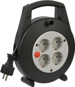 Brennenstuhl Vario Line Kabelbox 4-fach schwarz/lichtgrau, Schuko auf 4x Schuko, 5m, IP20, H05VV-F 3G1,5