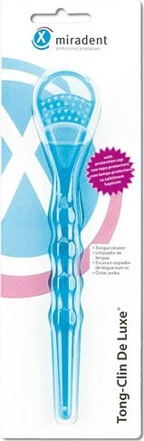 Miradent Tong-Clin De Luxe Zungenreiniger blau transparent