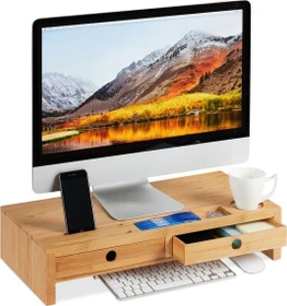 Relaxdays Monitorständer mit 2 Schubladen