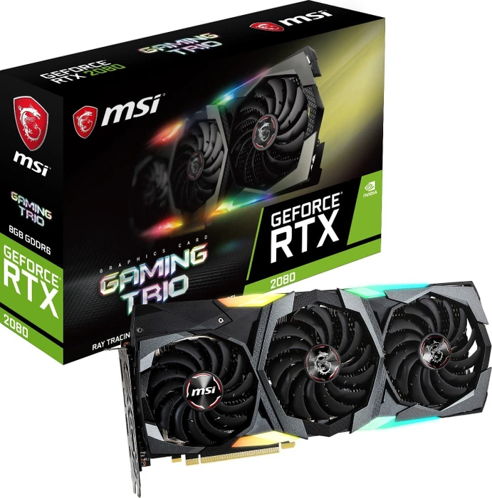 MSI GeForce RTX 2080 Gaming Trio, 8GB GDDR6, HDMI, USB-C, 3x DP