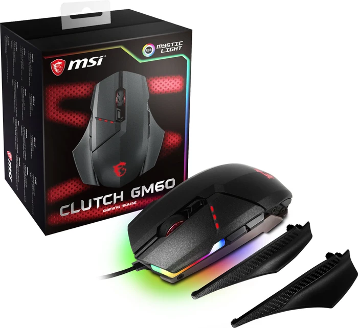 MSI Clutch GM60 Gaming Mouse schwarz, USB