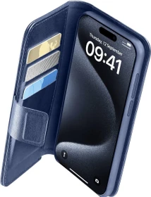 Cellularline Book Agenda für Apple iPhone 15 Pro blau