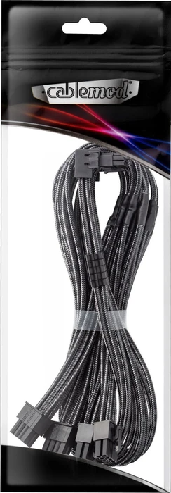 CableMod C-Series Pro, 12VHPWR Kabel, Corsair Type 4, 4x 8-Pin PCIe Stecker auf 16-Pin PCIe 5.0 12VHPWR Stecker, Adapterkabel, 90°, Variante B, carbon, 60cm