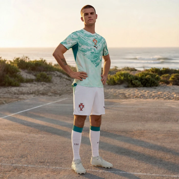 Puma FIFA WM 2026 Portugal Heimshorts puma white/green lagoon (Herren)