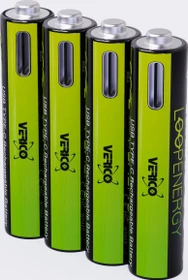 Verico LoopEnergy Micro AAA Li-Ion USB-C 600mAh, 4er-Pack
