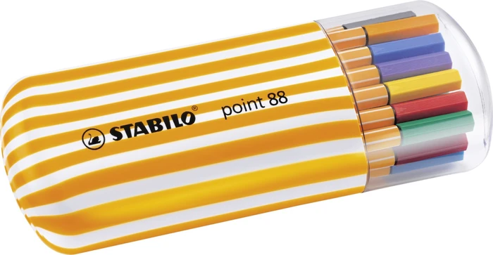 STABILO point 88 sortiert, 20er-Set, Kunststoffetui