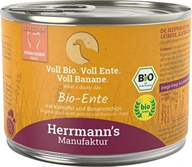 Herrmann's Manufaktur Bio Ente mit Kartoffeln und Bananenchips, 2.40kg (12x 200g)