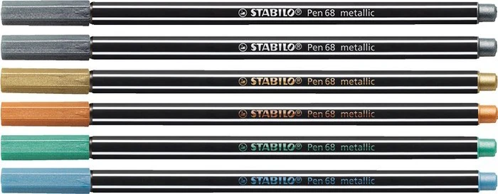 STABILO Pen 68 Metallic Farben sortiert, 6er-Set, Metallbox (6806/8-32) – Bild 2 von 7