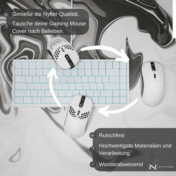Nyfter NYF 22 Wireless Gaming Mouse Black/White, USB