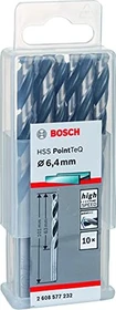 Bosch Professional HSS PointTeQ Spiralbohrer, 6.4x63x101mm, 10 Stück