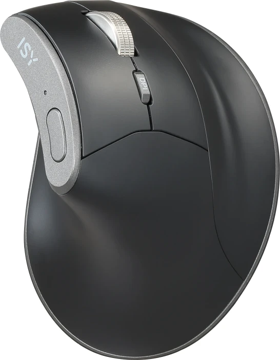 ISY IEM-4000 Ergonomische Dual-Mode Pro Maus, schwarz/grau, USB/Bluetooth