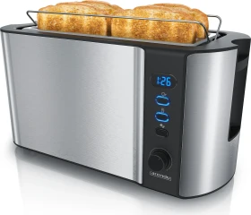 Arendo 304282 Frukost Doppel-Langschlitz-Toaster edelstahl