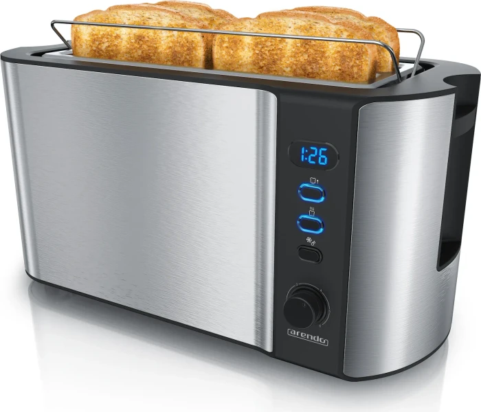 Arendo 304282 Frukost Doppel-Langschlitz-Toaster edelstahl