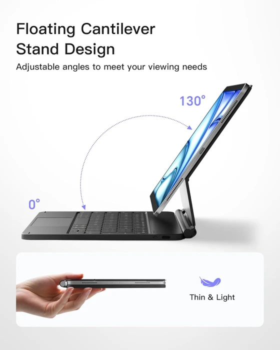Inateck Magnetische Tastaturhülle für iPad Air 6 11"/iPad Air 5/iPad Pro 11", schwarz, UK