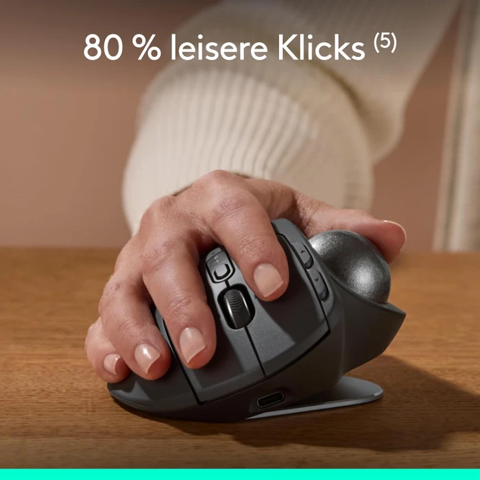 Logitech MX Ergo S Advanced Wireless Trackball, schwarz, Logi Bolt, Bluetooth