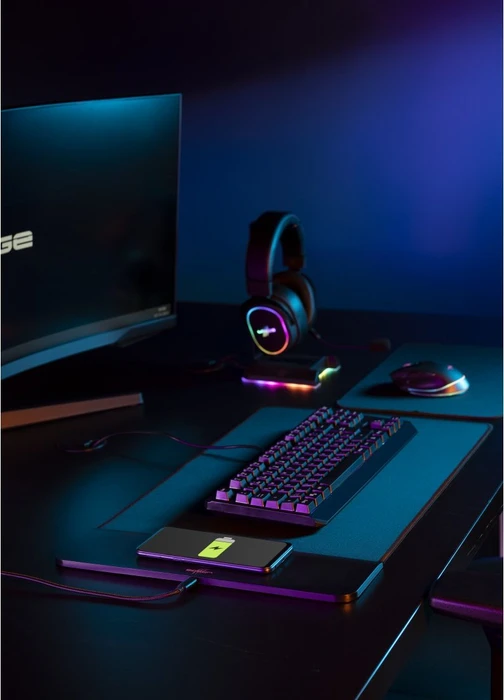 Hama uRage Lethality 460 Power Gaming Mousepad mit kabelloser Ladefunktion, 600x350mm, schwarz
