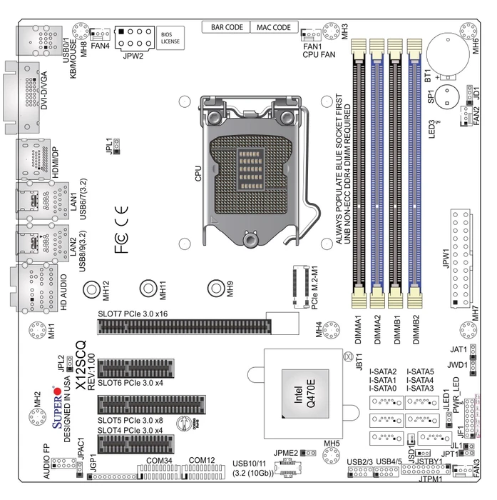 Supermicro X12SCQ, retail (Intel 1200)