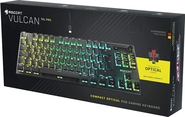 Roccat Vulcan TKL Pro, LEDs RGB, schwarz, Titan Optical Linear, USB, FR