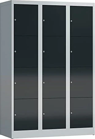 Lüllmann ClassiX XL Fächerschrank, 12 Fächer, grau/anthrazit, Spind