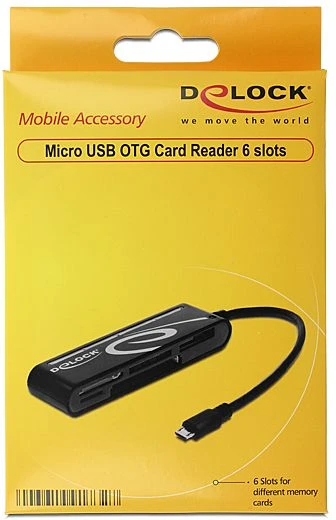 DeLOCK OTG Multi-Slot-Cardreader, USB 2.0 Micro-B [Stecker]