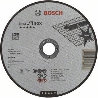 Bosch Professional A30VBF Best for Inox Trennscheibe, 180x2.5x22.23mm, 1 Stück