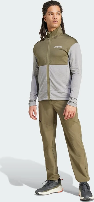 adidas Terrex Multi Light Fleece Jacke charcoal solid grey/olive strata (Herren)