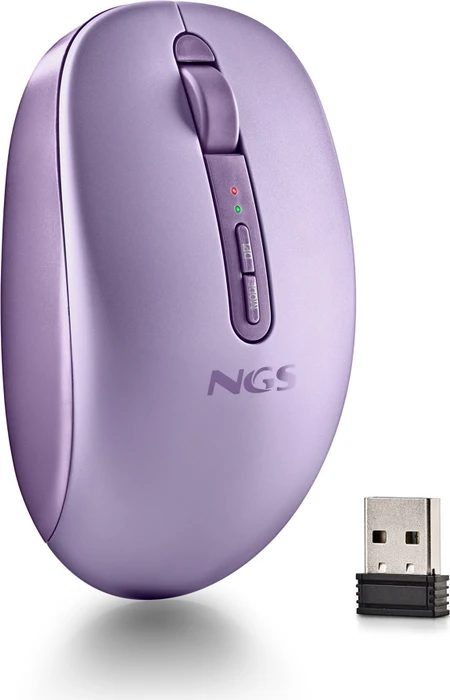 NGS Fog Dual Purple Wireless Mouse, violett, USB/Bluetooth