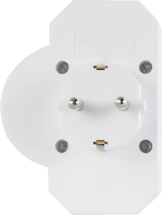 REV Ritter Adapterstecker mit Schalter, 3-fach, 2x Euro, 1x Schuko, weiß
