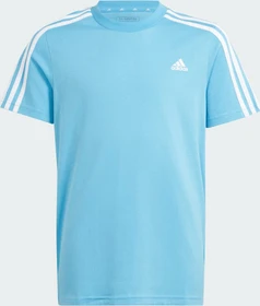 adidas Essentials 3-Streifen Cotton T-Shirt kurzarm semi blue burst/white (Junior)