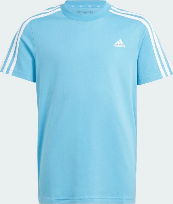 adidas Essentials 3-Streifen Cotton T-Shirt kurzarm semi blue burst/white (Junior)