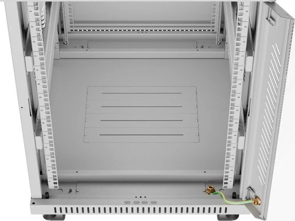 Lanberg 19" Rackschrank 15HE, LCD, freistehend, Flat Pack, V2, Glastür, IP20, RAL 7035, 800mm tief