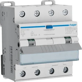 Hager Fehlerstrom-Leitungsschutzschalter 4P 10kA B-16A 300mA Typ A